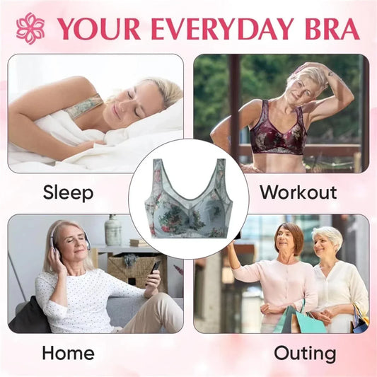Lacy Bra, Ice Silk Cooling Bras, Ultra-thin Seamless Cooling Bra, Comfortable Bra